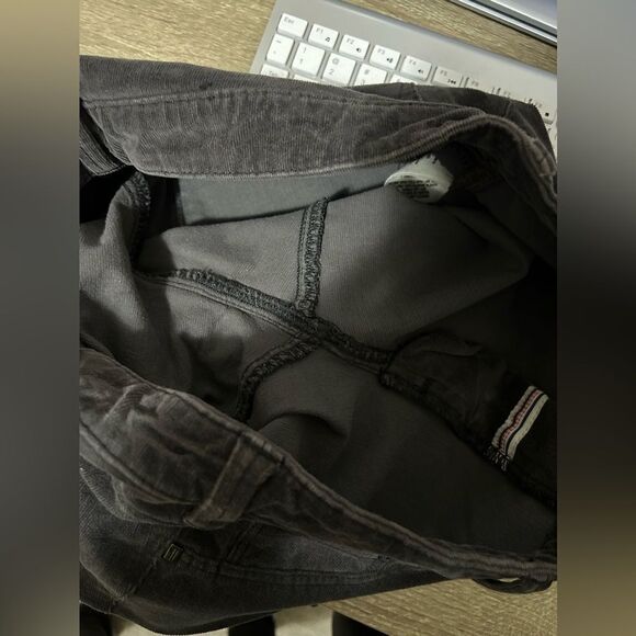 Anthropologie Pilcro Letterpress Serif Gray Corduroy Pants Raw Hem - Picture 9 of 11